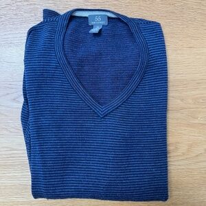 55 Broome Fine Gauge Merino Wool V-Neck Sweater Medium 💙